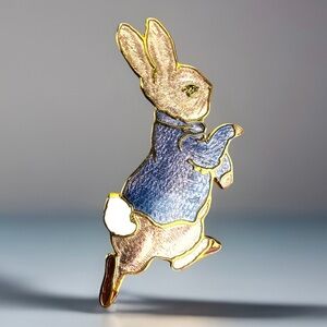 Vintage Beatrix Potter Peter Rabbit enamel brooch